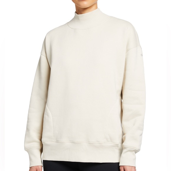 ALO Yoga Sweaters - ALO Yoga Refresh Mock Neck Sweatshirt in Bone